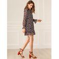 thumbnail image 4 of INSPIRE CHIC Women's Ruffle Tie Neck Casual Loose Shift Floral Dress, 4 of 4
