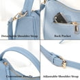 thumbnail image 4 of Crescent Shoulder Bag Crossbody Bags for Women, Trendy Woven Leather Bag Cute Hobo Tote Handbag Purse, with Adjustable Strap, Blue, 4 of 7