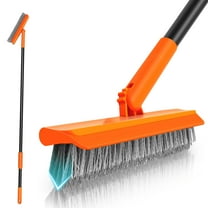 NEWE Grout Brush with 49.6" Long Handle, V-Shaped Tile Scrubber (Orange)