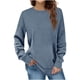 thumbnail image 2 of Puntoco Moda Mujer Otoño Invierno Sólido Cuello Redondo Jersey Manga Larga Tops Puntoco Puntoco-2703, 2 of 7