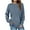 Blue, variant on LEAVINGSUO Fall Clothes for Women Fashion,Women's Fashion Autumn Winter Solid Round-Neck Pullover Long Sleeve Tops Beige M