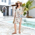 thumbnail image 5 of Beach Vacation Clothes Kimono Cardigan Loose Swimsuit Cover Up for Women Pearl Shell Mermaid Plant M, 5 of 6