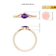 thumbnail image 5 of ANGARA Natural East-West Pear Amethyst Wave Shank Solitaire Ring in 14K Rose Gold for Women (Size-6x4mm) | February Birthstone, Birthday, Anniversary, Jewelry Gift for Women | Natural Amethyst Ring, 5 of 10