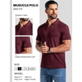 thumbnail image 4 of COOFANDY Men's Ribbed Polo Shirts Short Sleeve V Neck Slim Fit Polo T-Shirt Casual Summer Collared Golf Shirt, 4 of 6