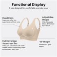 thumbnail image 6 of Everyday Bras for Women Athletic Bra for Women Work Out Bras Pack of Bras for Women Athletic Sports Bras Wireless Bras for Women Womens Bras Push up No Underwire Sports Bra with Support The Beige 2XL, 6 of 9