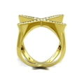 thumbnail image 3 of 14K Gold Ion Plated Stainless Steel X Shaped Crystal Fashion Ring Womens Size 10, 3 of 5