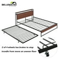 thumbnail image 5 of Bellemave Queen Platform Bed Frame with Twin Size Trundle, Usb Ports and Storage Shelf, Metal Queen Bed Frame with Headboard, Noise-Free, No Box Spring Needed(Black), 5 of 11