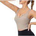 thumbnail image 1 of Yuyuzo Crop Tops for Women Sleeveless Shirts Deep V Neck Going out Tops Ribbed Knit Basic Tees, 1 of 4
