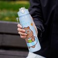thumbnail image 4 of Botella de agua 700ml Capybara linda taza con paja y mango de viaje azul, 4 of 8