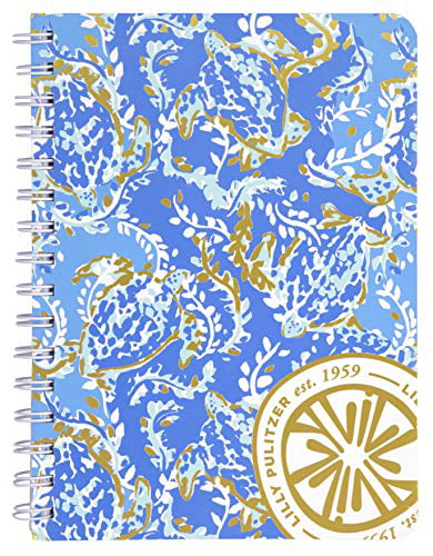 Lilly Pulitzer Large Notebook Spiral Journal Sea Shell Crab Hardcover Designer 
