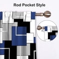 thumbnail image 5 of Navy Blue Kitchen Curtains Tiers and Valances Set 3 Piece for Windows Geometric Modern Art Kitchen Window Curtains Set,Grey and Black Valances for Living Room(36" Tiers Set), 5 of 5