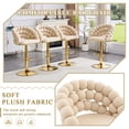 thumbnail image 6 of Set of 2 Beige Puffy Bubble Chair Ball Chain Chair Velvet Bar Stools with Gold Legs, Modern Tufted Adjustable Bar Chairs for Kitchen Island & Home Bar, 6 of 9