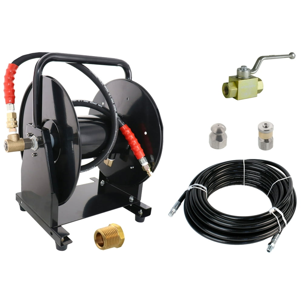 Scheiffer Sewer Jetter Kit Ball Valve Hose Reel 1/4" x 100' Hose and