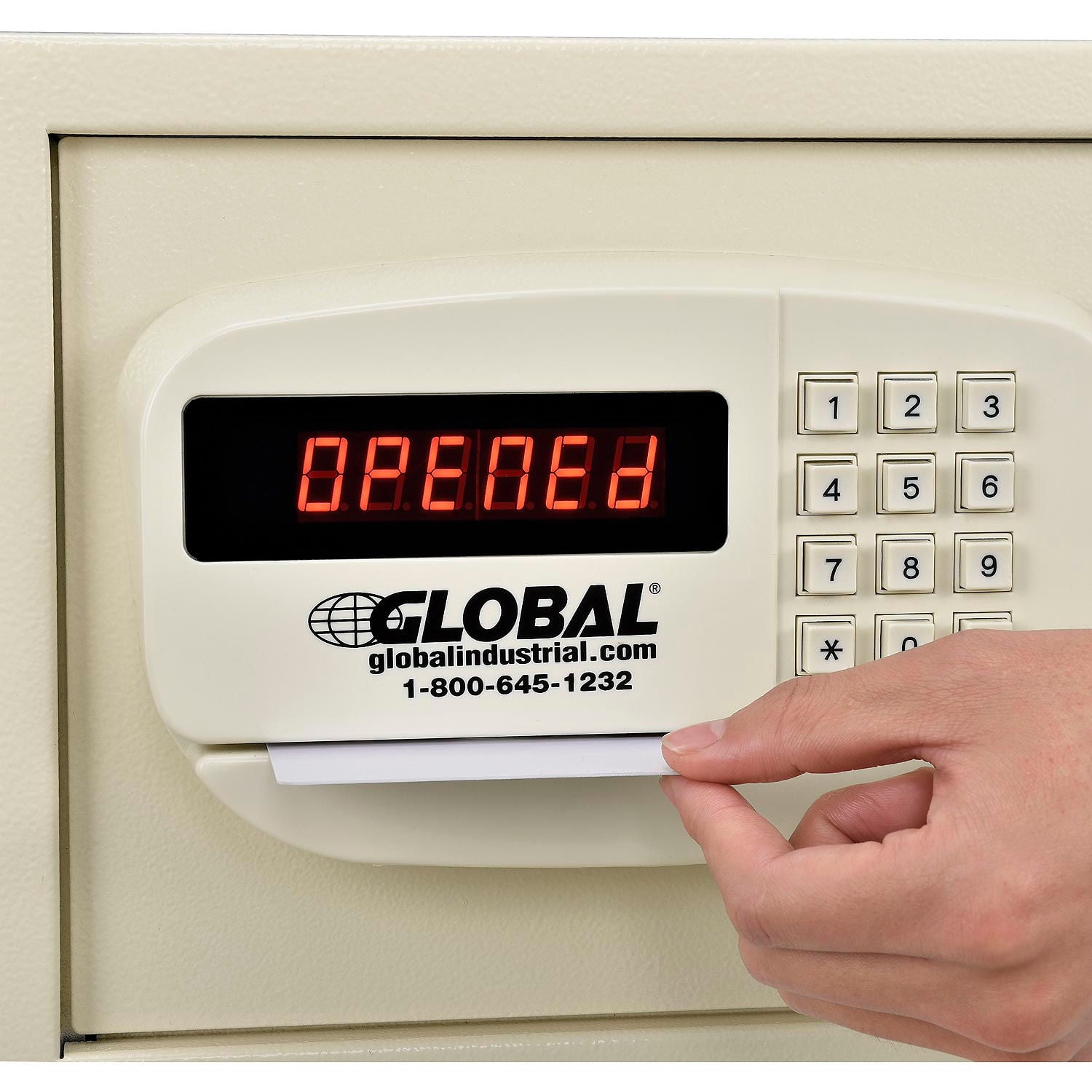 Global Industrial Personal Hotel Safe Electronic Lock Card Slot 15x10x7 Keyed Di