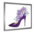 thumbnail image 2 of Designart 'Pink VIolet Roses With Dark Purple Stiletto Shoe' Traditional Framed Art Print, 2 of 4