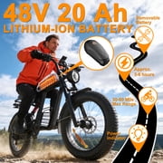Electric Bike for Adults, 750W Peak 1500W Motor,Max 35MPH & 60Mile, 20x4 Fat Tire, E Mountain Bike, 48V/18.9AH Battery,UL2849,Fit for 18+