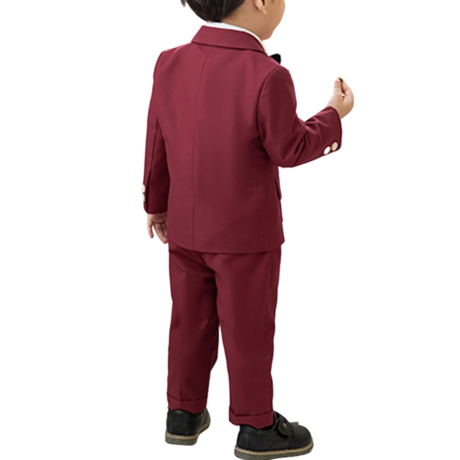 Dressy Baby Toddler Boy 5 Pcs Set Formal Tuxedo Suits No Tail Wedding Christening Baptism Outfits,Size:1-2 Years
