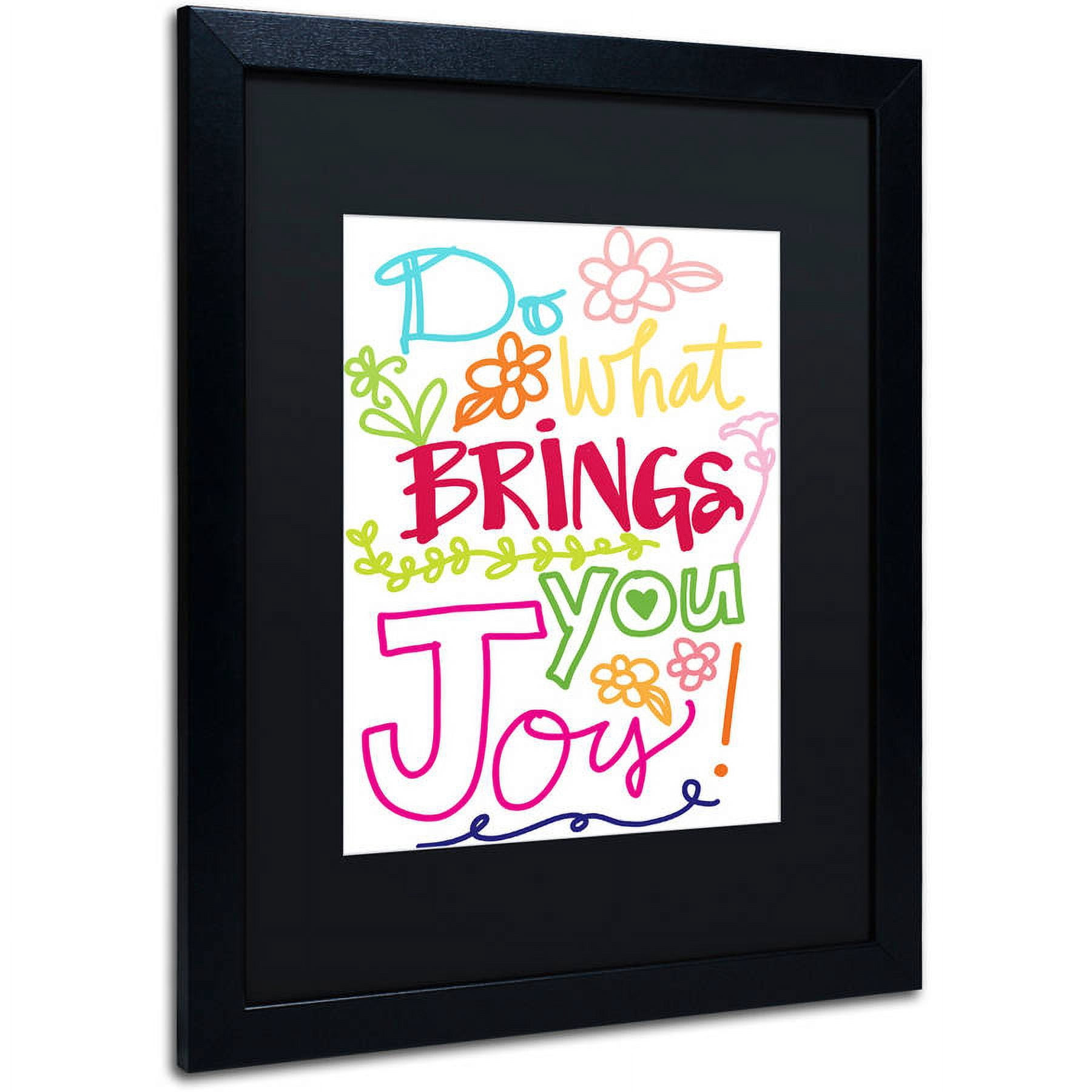 Trademark Fine Art "Find Joy" Canvas Art by Elizabeth Caldwell, Black Matte, Black Frame