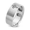 thumbnail image 2 of Gem & Harmony Mens Cross Ring in 14K White Gold with Lab-Grown Diamond Accents for Men, 2 of 6