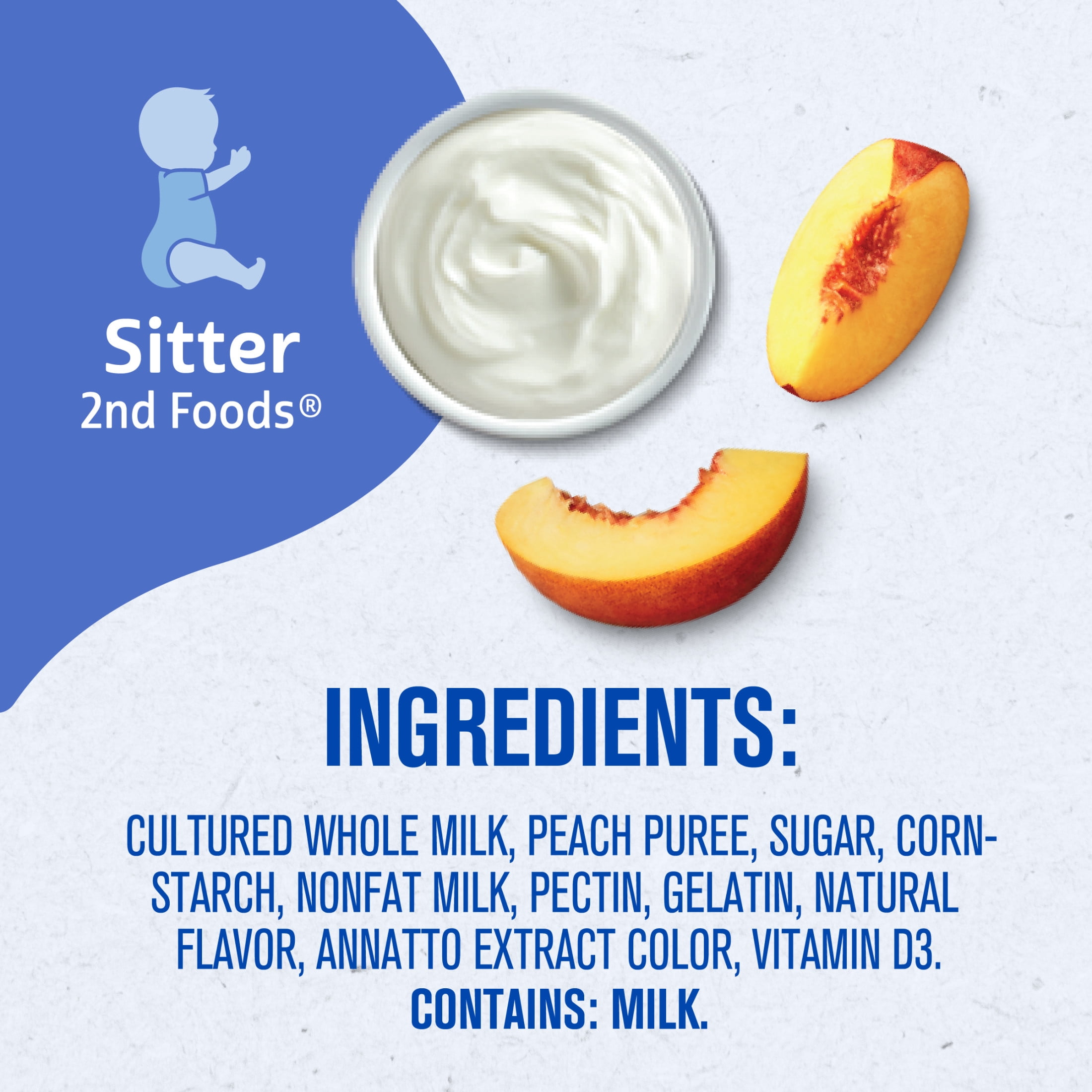 Gerber Yogurt Blends Stage 3 Baby Snacks Peach, 4 oz Tubs (Pack of 2)