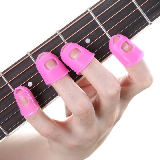 CAROOTU 12 Pcs Thin Medium Celluloid Guitar Thumb Picks Finger Picks Plectrum Band