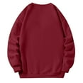 thumbnail image 4 of Oversized Soft Solid Sweatshirt for Women, Crewneck Sweatshirts Women Pullover Long Sleeves, Pullover Sweaters Casual Clothes Wine S, 4 of 5