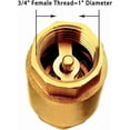 thumbnail image 2 of Lot de 2 Clapets en Laiton, Filetage Femelle NPT de 3/4 Po, Anti-Retour Unidirectionnel, 2 of 6