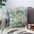 thumbnail image 2 of Boho Pillow Covers 16x16 Inch, Persian Carpet Green Vintage Throw Pillow Cover Antique Ethnic Decorative Green Pillow Cases Home Decor Square Linen Pillowcase, 2 of 6