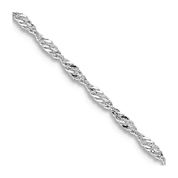 925 Sterling Silver Rhodium Plated 1.4mm Singapore Chain Necklace 24 Inch Chain Necklace for Women and Men