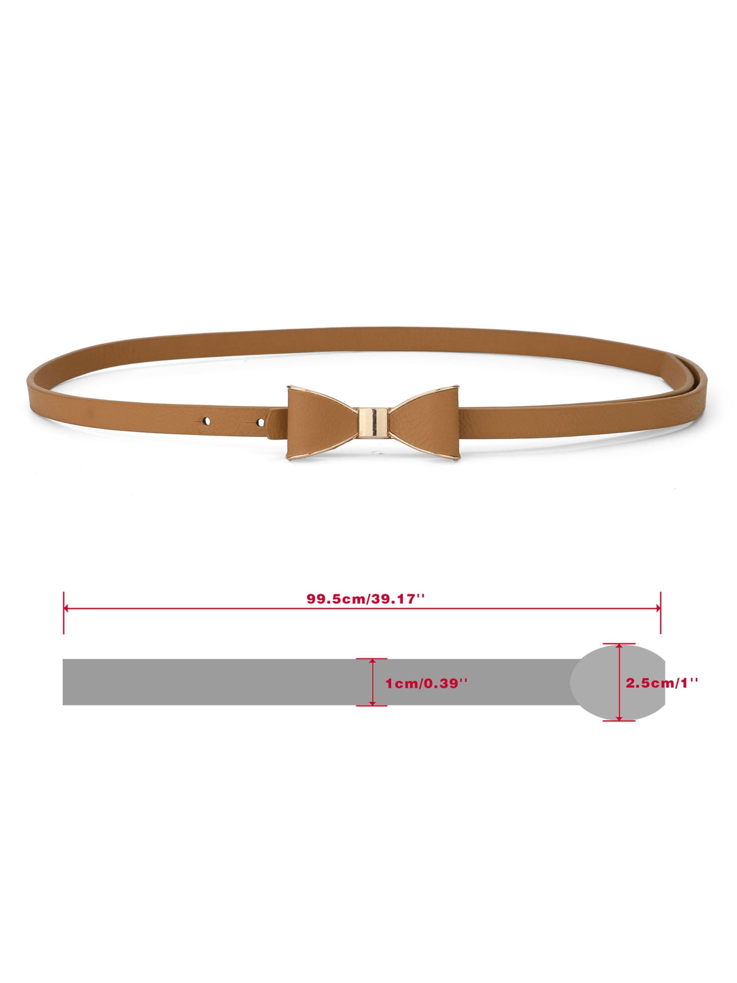 Unique Bargains Women's Metal Edge Bow-knot No Buckle Thin Waist Belt