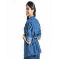 thumbnail image 2 of Blusa Maternidad Mezclilla Cómoda Ropa Embarazo Blusa Mujer Casual Manga Ajustable Bolsas Color Azul Oscuro, 2 of 3