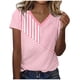 thumbnail image 1 of Camisetas Casuales de las Mujeres Impresas de Manga Corta con Cuello en V Blusa Cómoda para el Uso Diario Casual, 1 of 5
