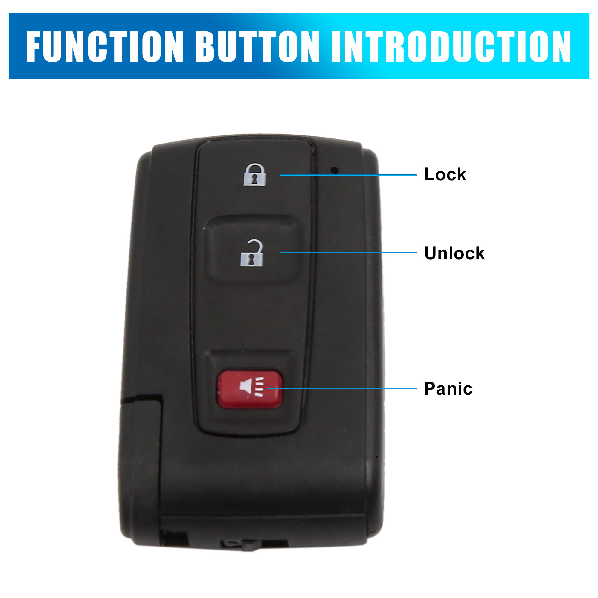 2 Button Smart Remote Key Fob Shell Case for Toyota Prius 2004-2009 Uncut Blade