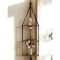 thumbnail image 6 of 1/2/3-tier Floating Wall Shelf Wood Triangle Corner Display Stand Boho Home Decoration Living Room Bedroom Wall Hanging Decor, 6 of 10