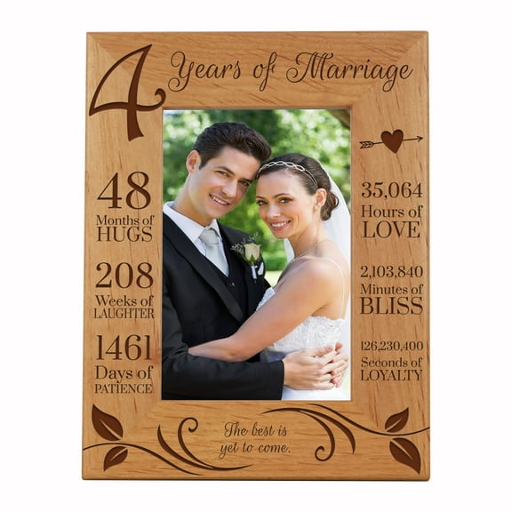 Engraved 4th Anniversary Photo Frame