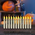 thumbnail image 1 of 12 velas voladoras flotantes sin llama, velas sin llama con varita, luces cálidas parpadeantes para bodas, decoración de fiestas, velas LED cónicas varita floral, 1 of 8