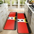 thumbnail image 4 of Kitchen Rugs Sets Of 2,Red Christmas Santa Costume Pattern Anti Fatigue Kitchen Mat Rugs Non Slip Washable,Decorative Kitchen Floor Mats for Kitchen,Sink,Laundry,17"x47"+17"x47", 4 of 5