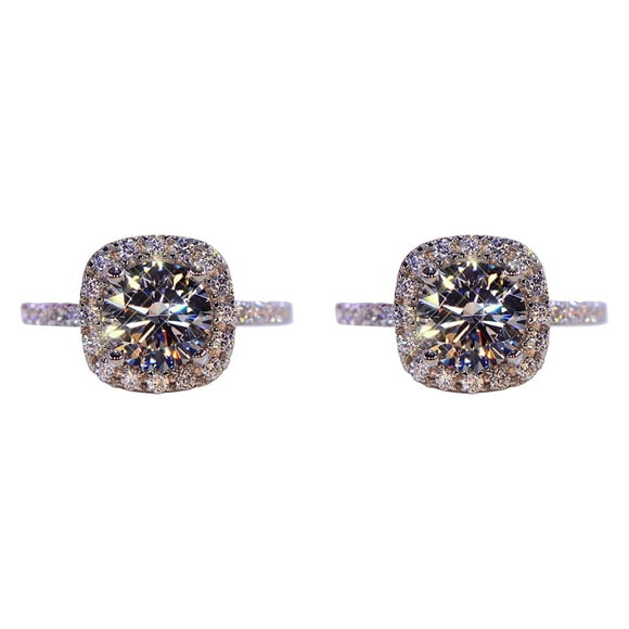 (2-Pack) Kcodviy Exquisite Full Ring Cute Simple Rings for Women Engagement Ring Chunky Ring Set Jewelry Gifts