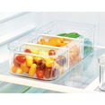 thumbnail image 7 of iDesign Refrigerator and Pantry Large Divided Bin with Handles, Modular Stacking Food Storage Box for Freezer, 15" x 6" x 4", Clear and White, 7 of 7