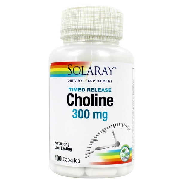 Solaray Choline, TwoStage TimedRelease 300mg B Vitamin for Healthy