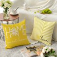 thumbnail image 4 of Hello Sunshine Yellow Throw Pillow Covers, 18 x 18 Inch Home Sweet Home Daisy Stripes Cushion Case for Sofa Couch Set of 4, 4 of 6