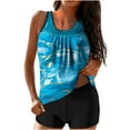 thumbnail image 1 of Birdeem Women Plus Size Print Bowknot Set Two-Piece Swimsuit Swimwear Shorts, 1 of 12