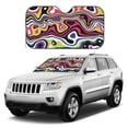 thumbnail image 3 of ZICANCN Car Sun Shades Front Windshield, Abstract Psychedelic Lines Automotive Front Window Sun Shield Visor, Medium Size, 3 of 9