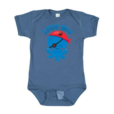 Inktastic Pirate Octopus Little Bro Boys Baby Bodysuit