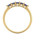 thumbnail image 5 of 0.35 ctw Wedding Band for Women - 18K Yellow Gold Simulated Tanzanite Stackable Eternity Ring, 5 of 6