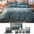 thumbnail image 6 of PURE ERA Duvet Cover Set Twin Size Jersey Knit 100% Cotton 1x Pillow Sham Soft Breathable T-shirt Cotton,Cerulean Blue, 6 of 7