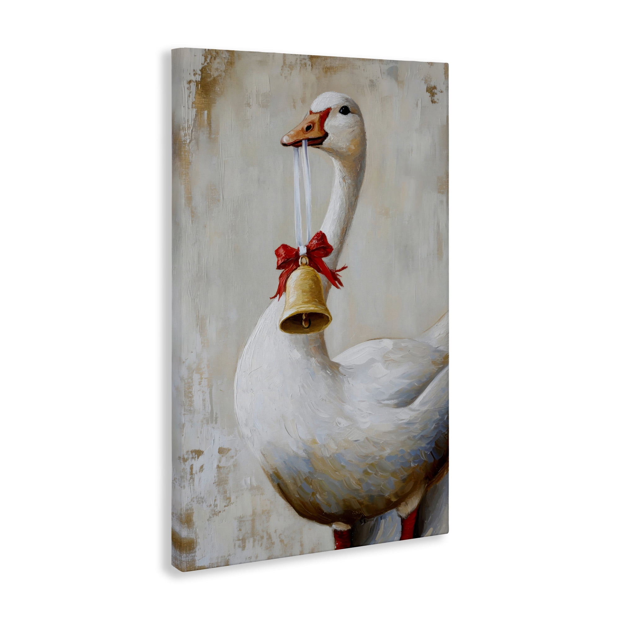 Festive Jingle Goose Canvas Wall Art, design by Petal Prints Design