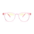 thumbnail image 2 of Kids Round Horn Rim Blue Light Blocking Computer Glasses Light Pink, 2 of 4