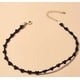 thumbnail image 1 of Collar de cadena de clavícula de encaje negro, collar de tira de tela, gargantilla gótica de encaje punk, collar de encaje de lujo ligero, 1 of 6