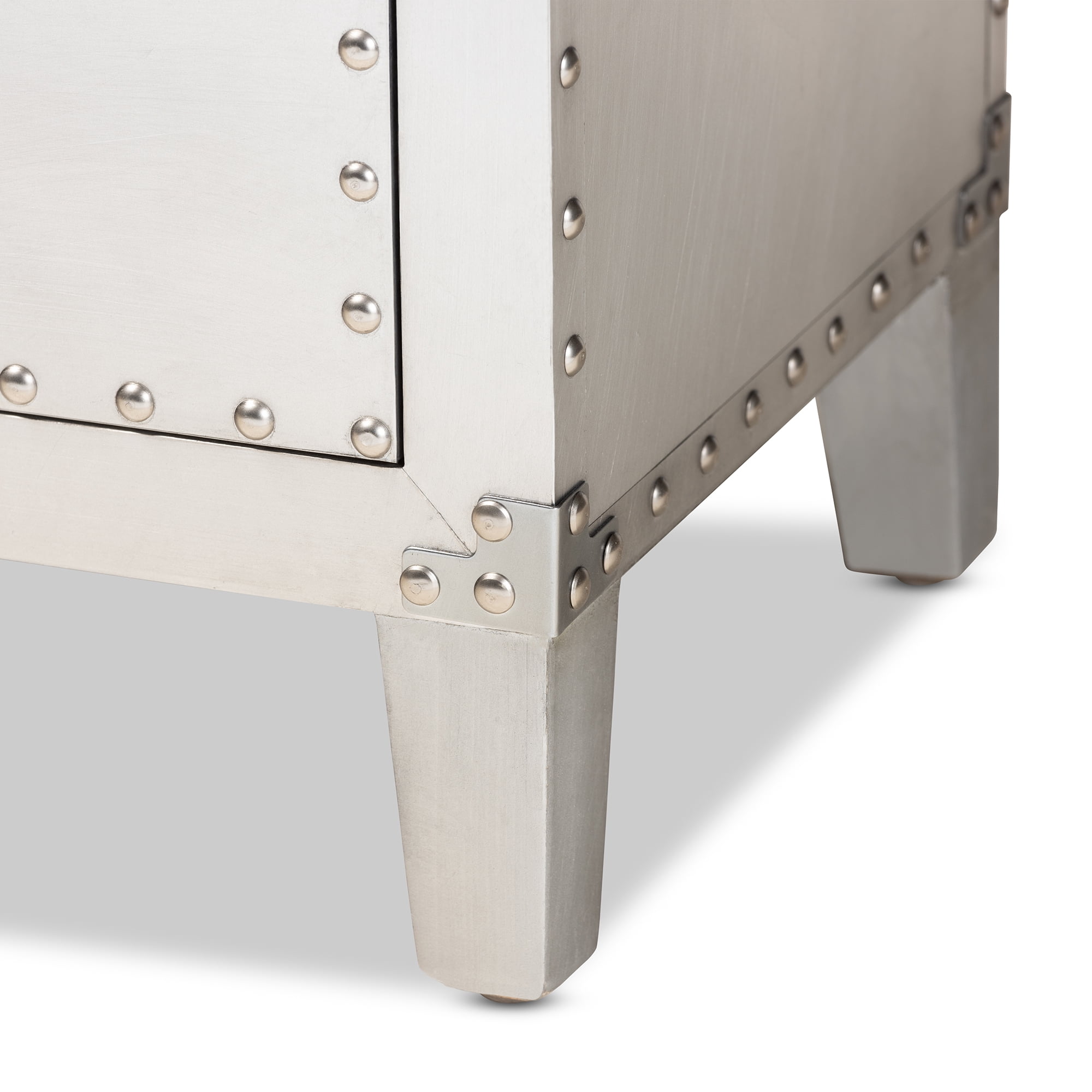 Baxton Studio Carel French Industrial Silver Metal 5-Drawer Accent Chest